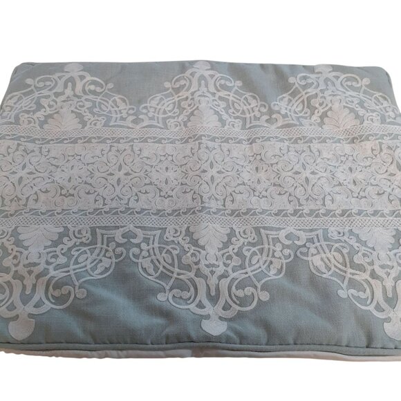 J.Queen New York Queen Size Bedspread Sage Green Embroidered - Picture 4 of 11